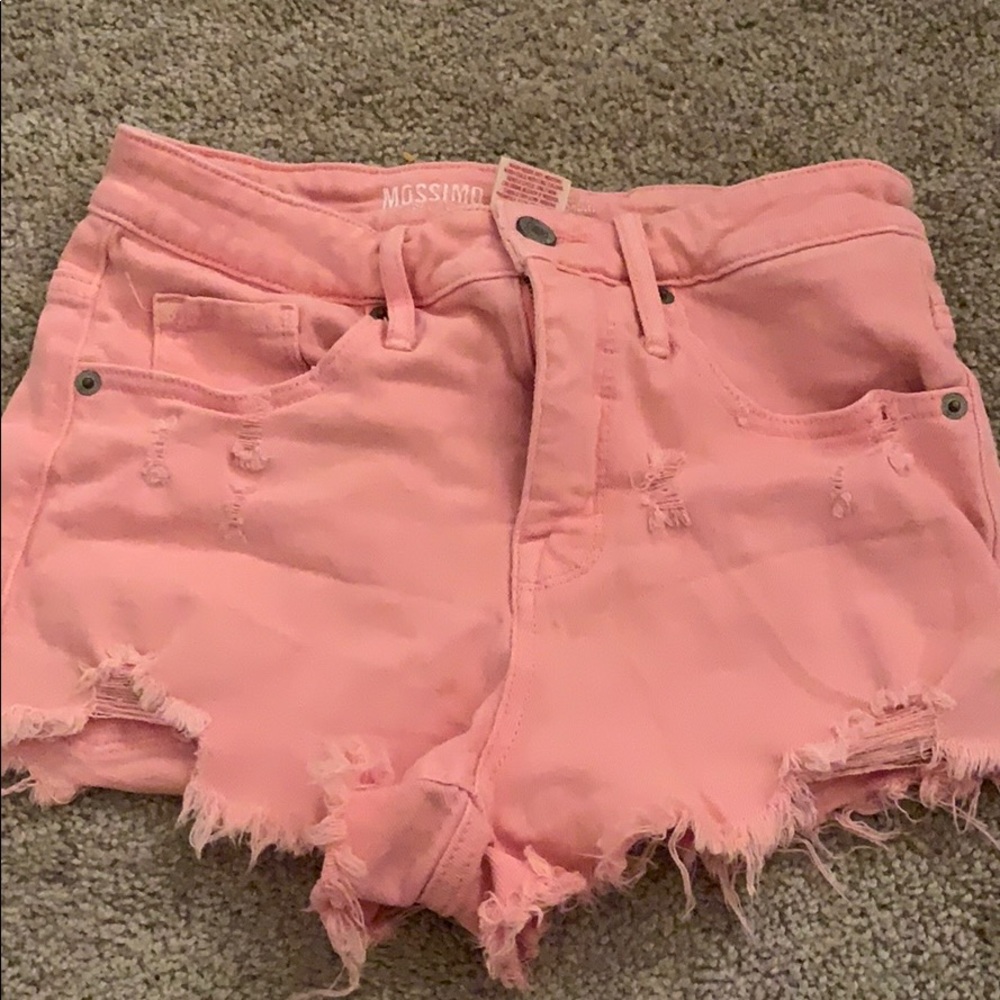 Pink jean shorts